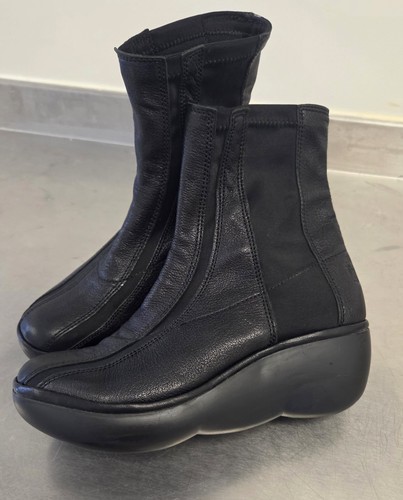 Fly london black leather - black, wave