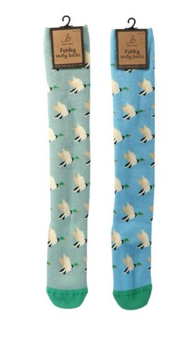 Funky welly socks flying - funky,